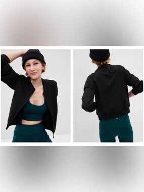 GAP Black Bomber Jacket - Classic Zip Front